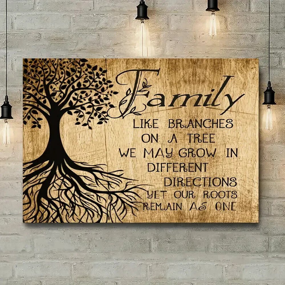 Family Like Branches On A Tree Canvas Print Framed 11.8" x 15.7" Wall Art NEW! Home & Garden:Home Décor:Posters & Prints Style Your Walls